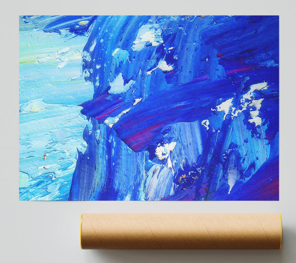 Cobalt Abstract Swirls Print