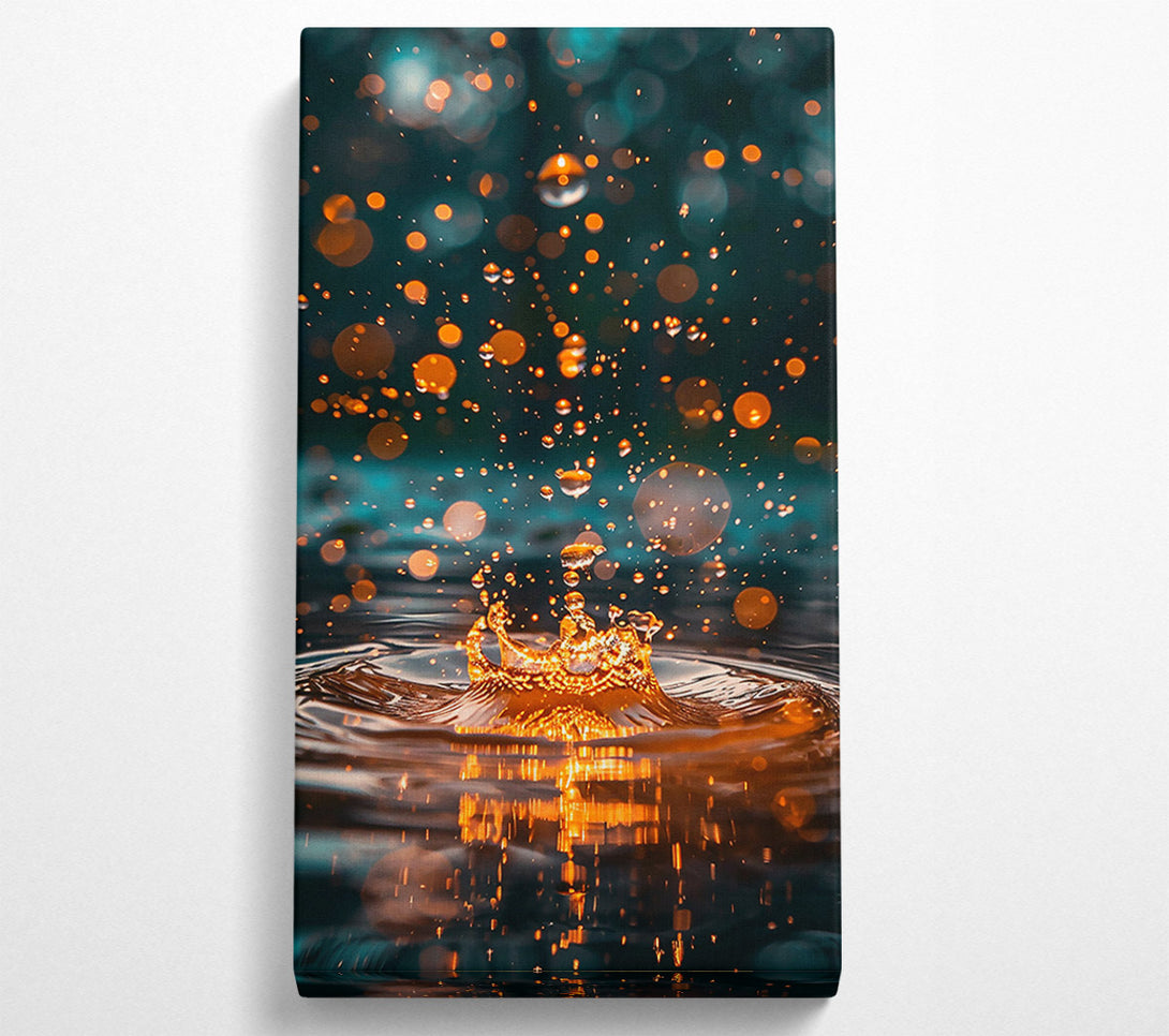  A Canvas Print of Golden Water Drop Splash Canvas Wall Art