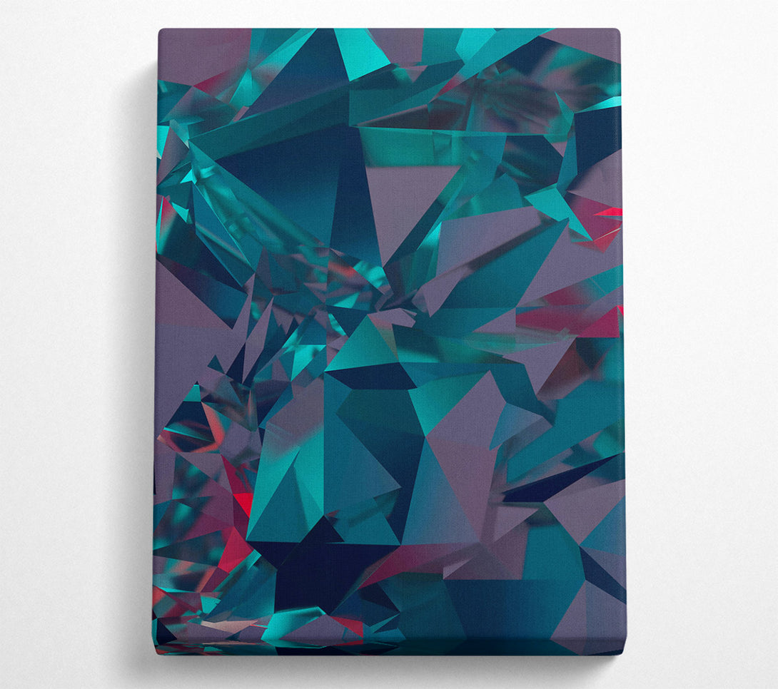 A Canvas Print of Teal Geometric Abstract Canvas Art