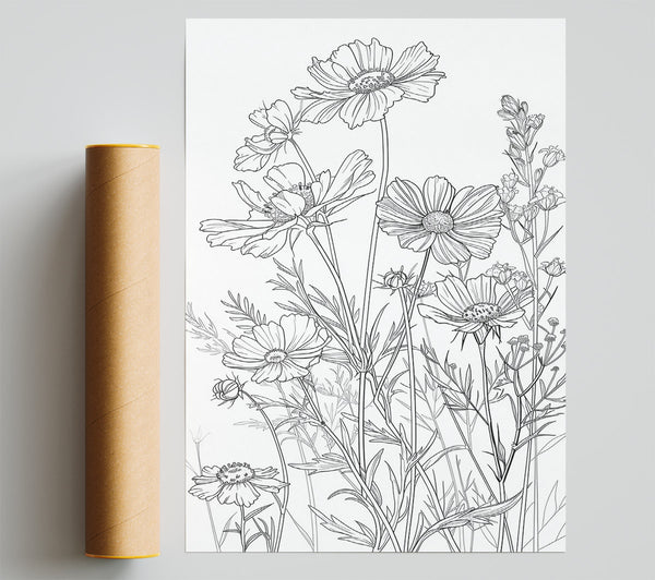 White Floral Blooms Giclee Print