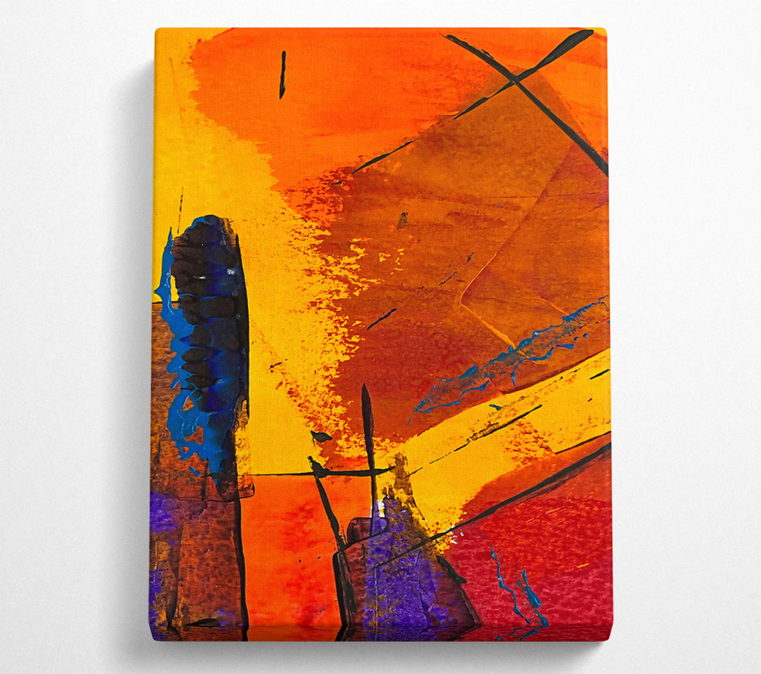  A Canvas Print of Orange Abstract Expressionism Canvas Art