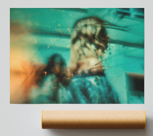 Turquoise Through Glass Giclee Print