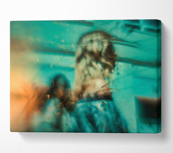  A Canvas Print of Turquoise Through Glass Canvas Print