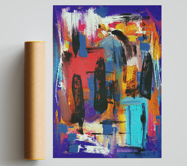 Purple Strokes Of Freedom Print