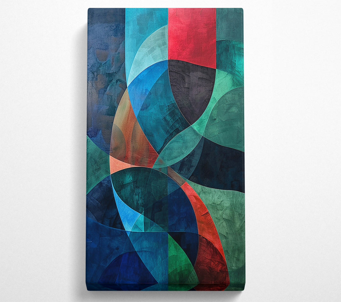  A Canvas Print of Teal Curved Abstractions Canvas Wall Art