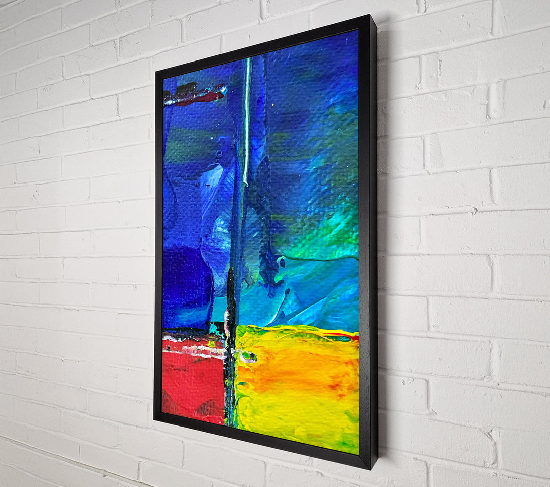  A Canvas Print of Blue Abstract Impressionism Canvas Art