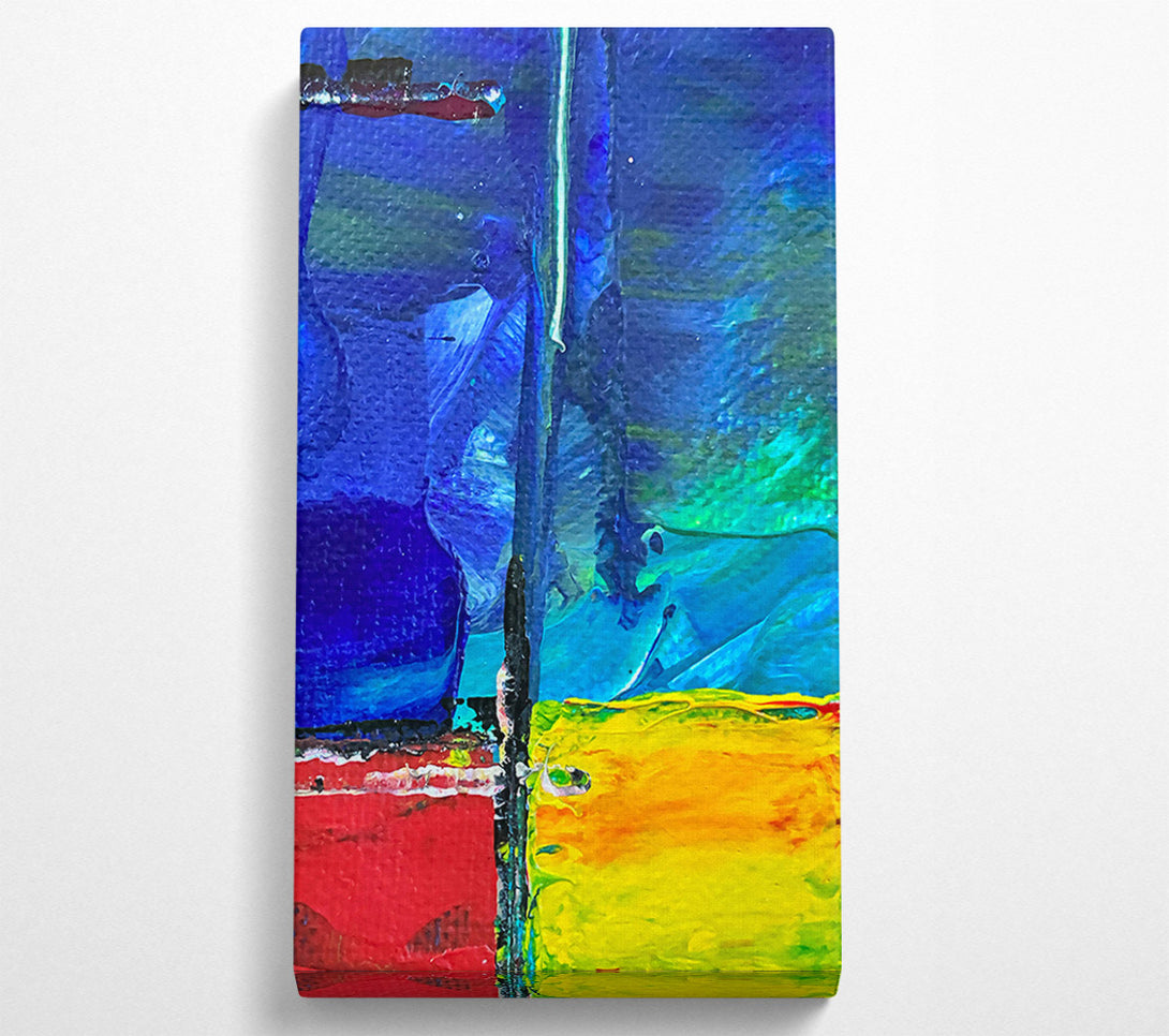  A Canvas Print of Blue Abstract Impressionism Canvas Art