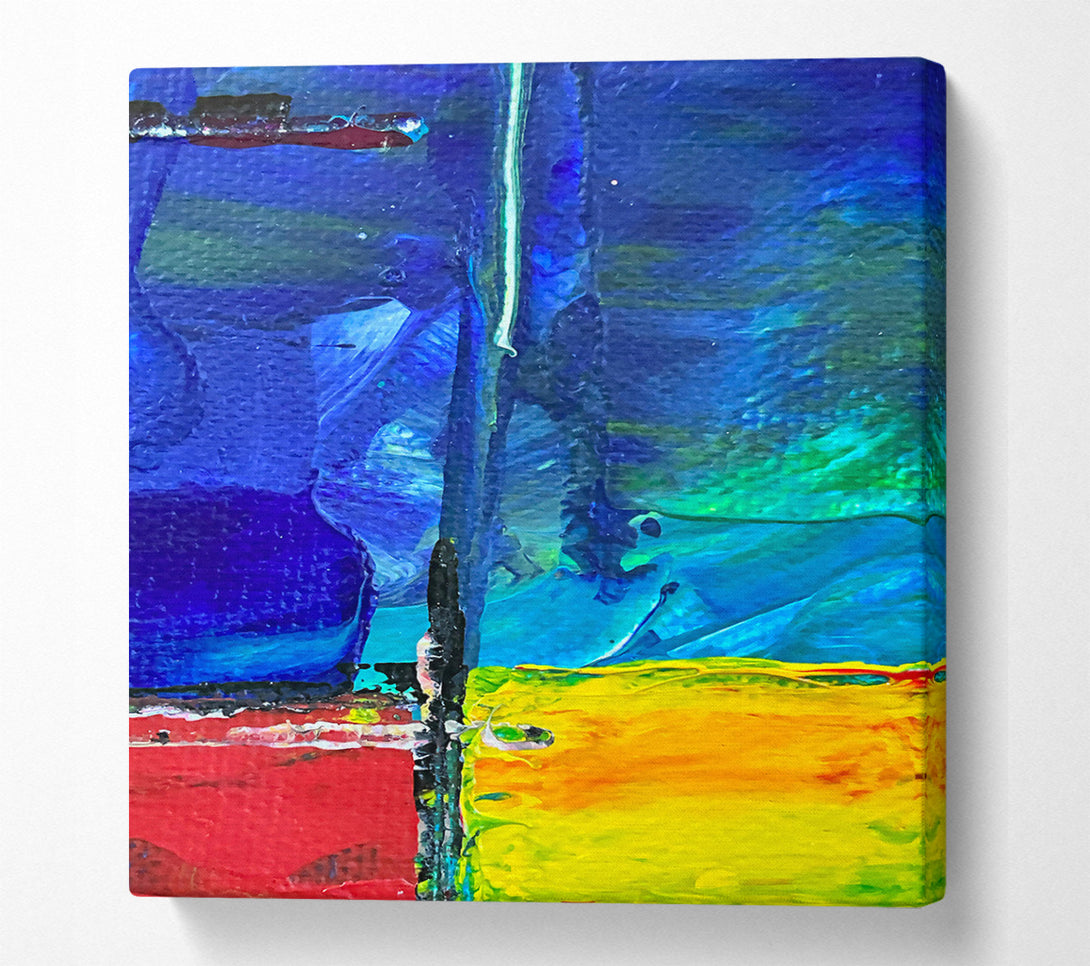  A Canvas Print of Blue Abstract Impressionism Canvas Art