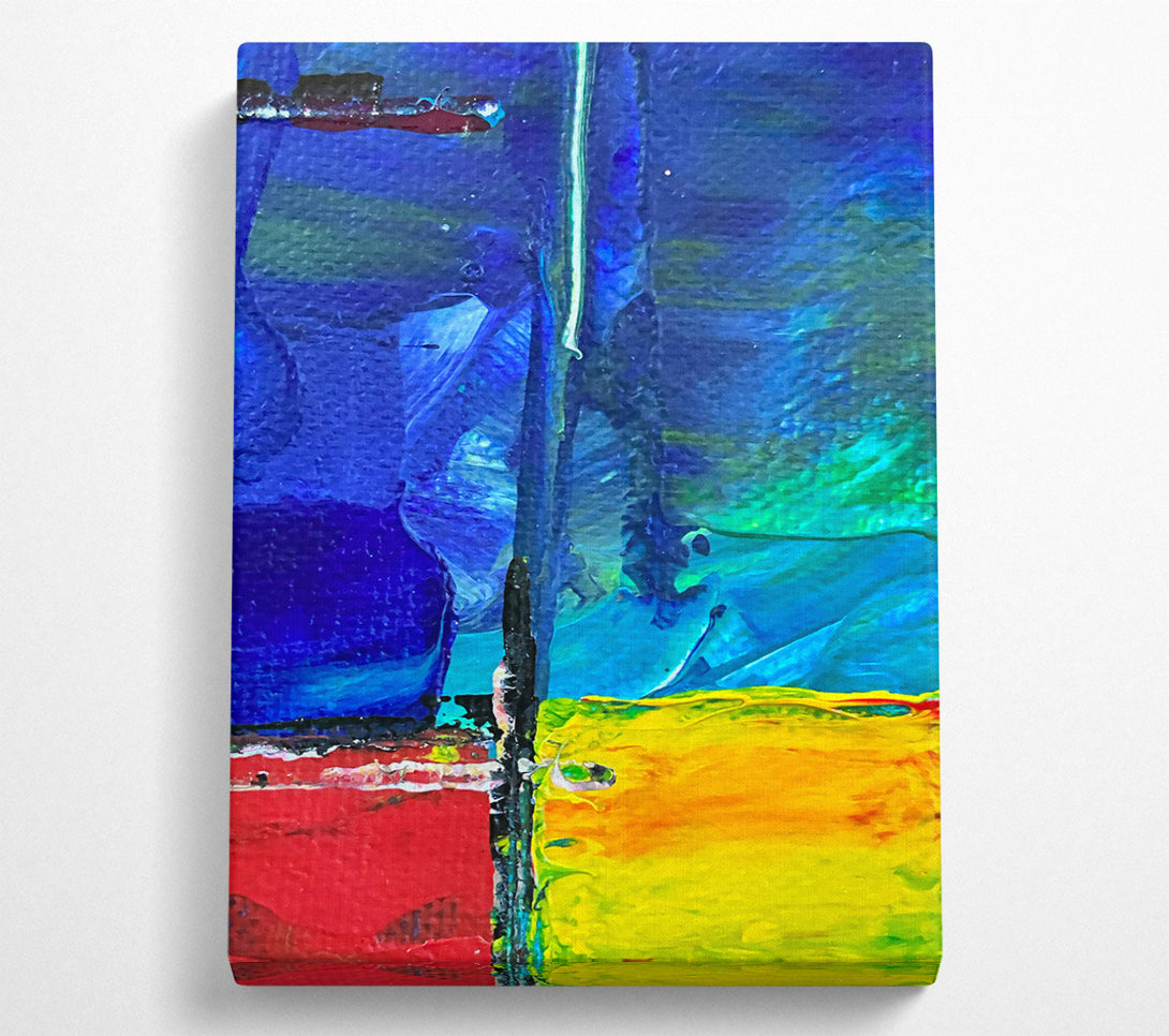  A Canvas Print of Blue Abstract Impressionism Canvas Art
