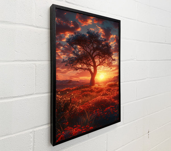 Orange Sunset Silhouette