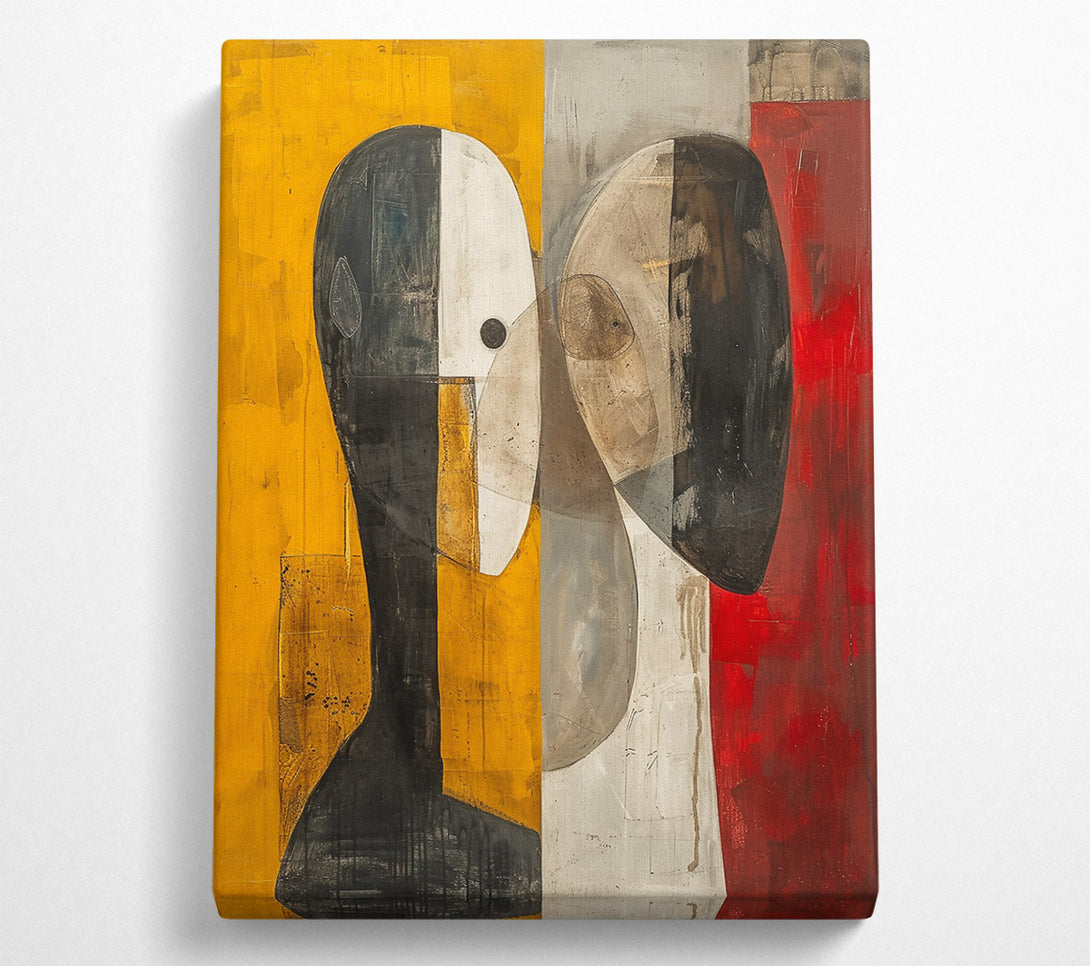  A Canvas Print of Golden Abstract Forms Canvas Wall Art