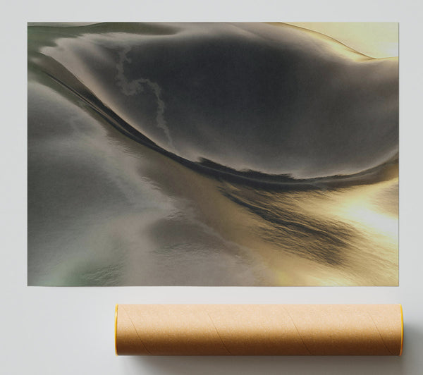 Golden Black Swirl Poster