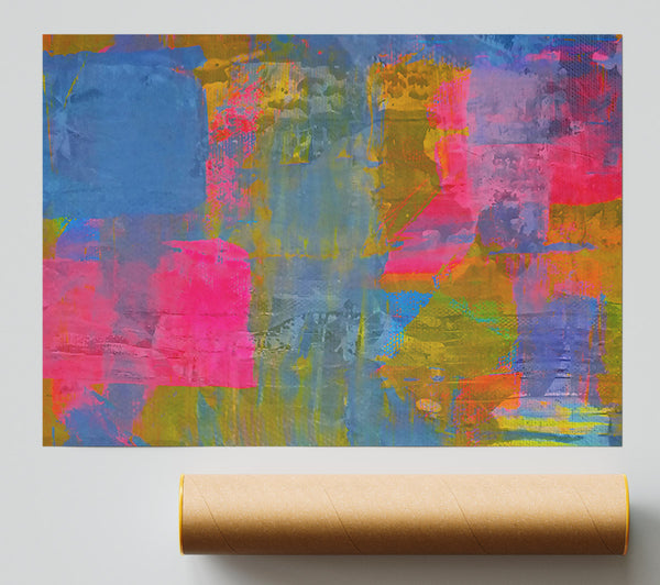 Golden Pink Abstract Giclee Print