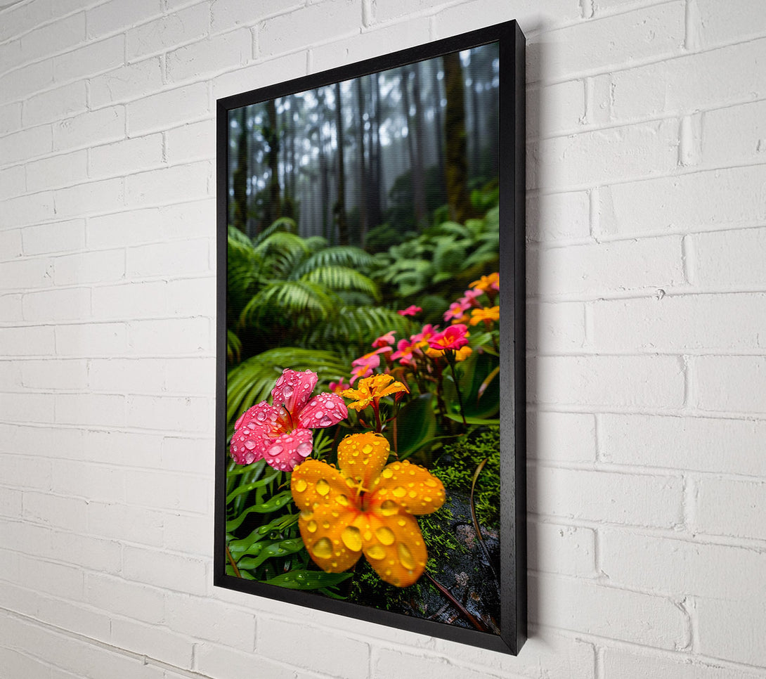  A Canvas Print of Golden Dewy Blooms Canvas Wall Art