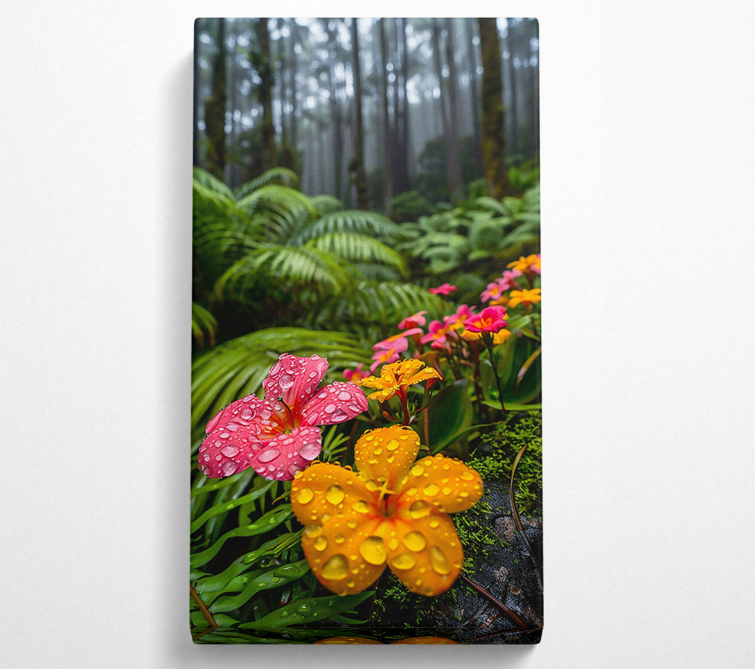  A Canvas Print of Golden Dewy Blooms Canvas Wall Art