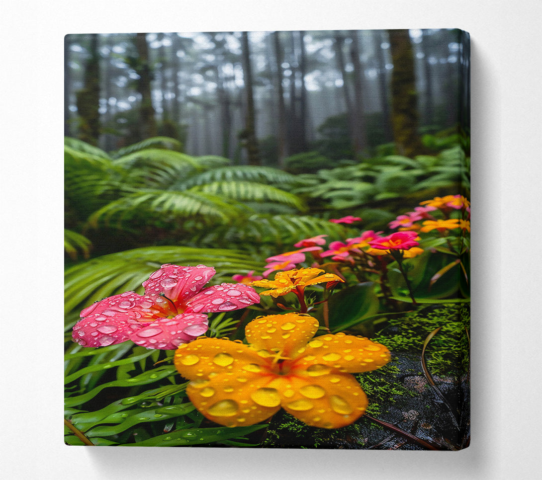  A Canvas Print of Golden Dewy Blooms Canvas Wall Art