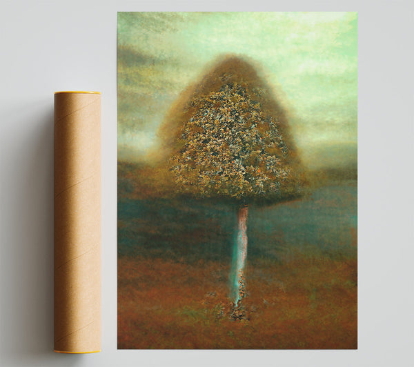 Teal Tree Dreamscape Poster