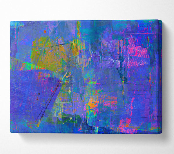  A Canvas Print of Indigo Abstract Expressionism Canvas Art