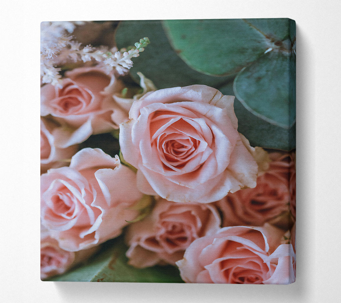  A Canvas Print of Blush Rose Bouquet Canvas Wall Art