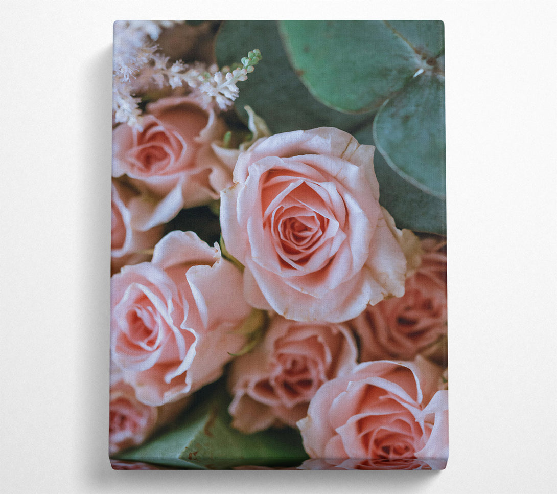  A Canvas Print of Blush Rose Bouquet Canvas Wall Art