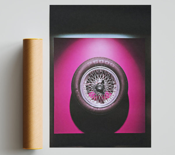Pink Wheel Shadow Print