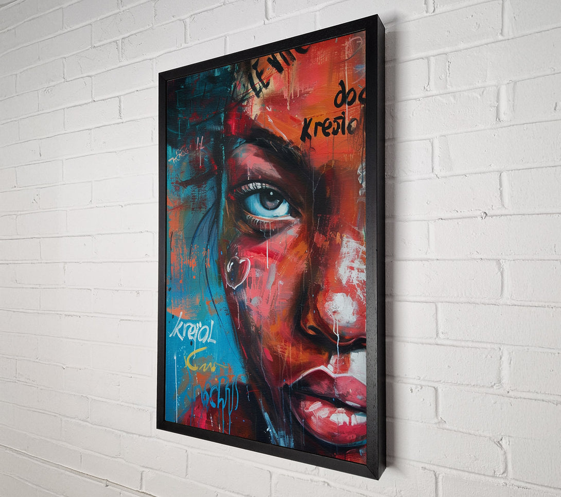  A Canvas Print of Close Up Face Urban Canvas Print