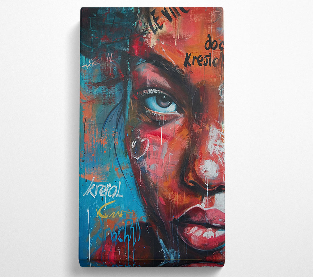  A Canvas Print of Close Up Face Urban Canvas Print