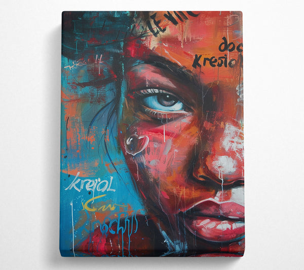  A Canvas Print of Close Up Face Urban Canvas Print