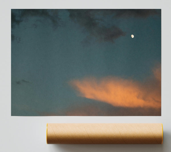 Orange Moon Sky Giclee Print