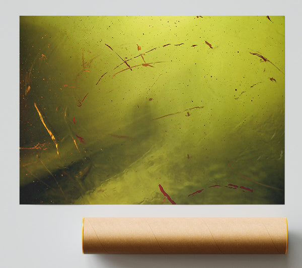 Golden Flecks Of Red Print