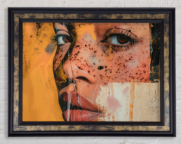 Close Up Freckles Framed Print