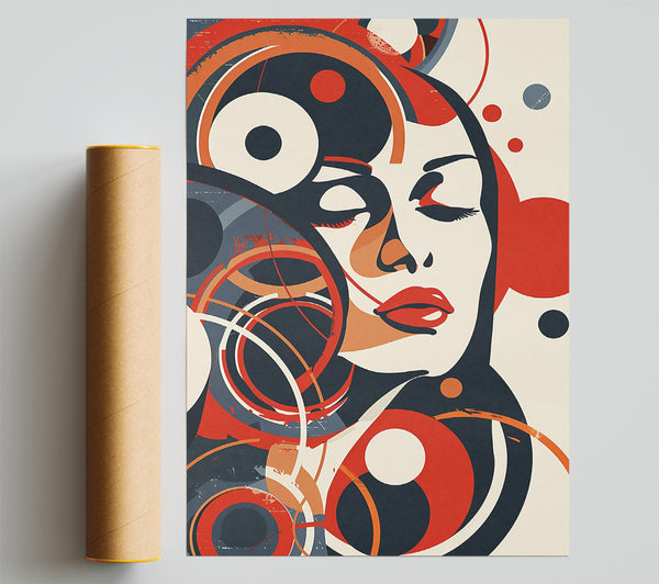 Red Dreamscape Portrait Poster