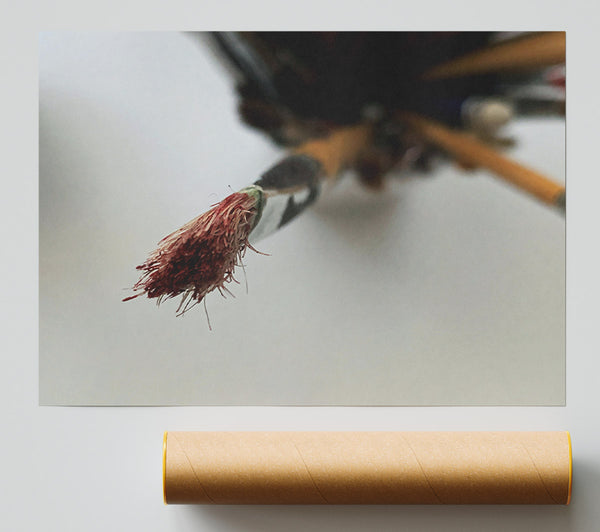 Crimson Brush Strokes Print