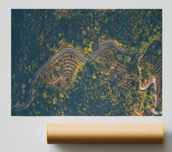 Green Winding Road Print