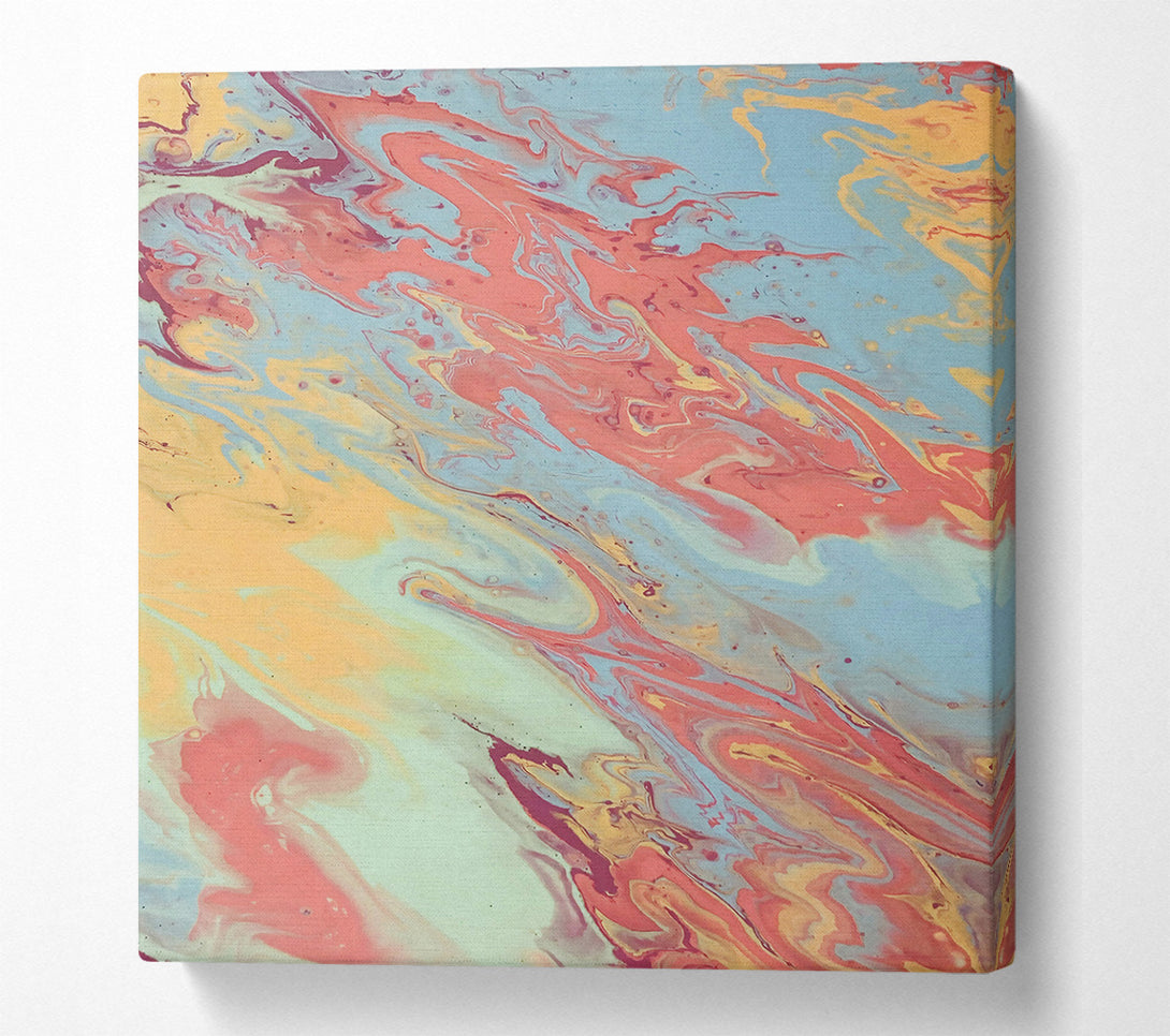  A Canvas Print of Pale Coral Swirls Canvas Art