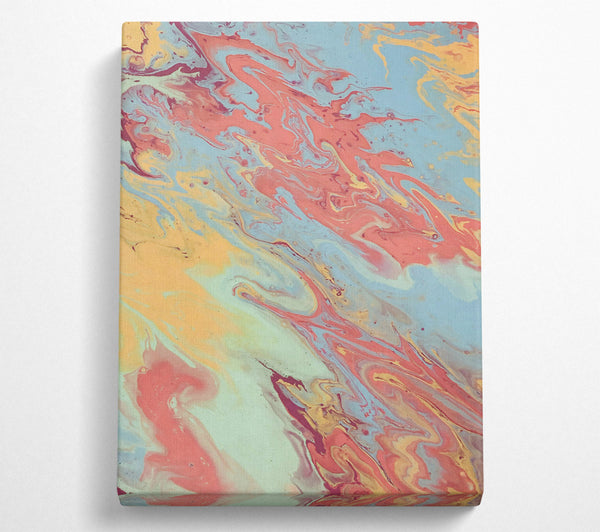  A Canvas Print of Pale Coral Swirls Canvas Art
