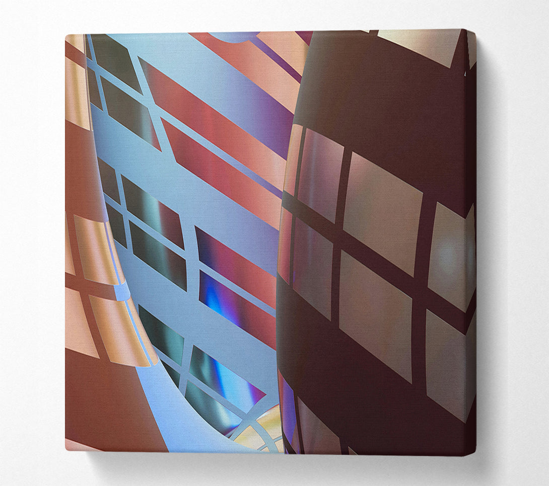  A Canvas Print of Blue Gridded Sphere Canvas Art