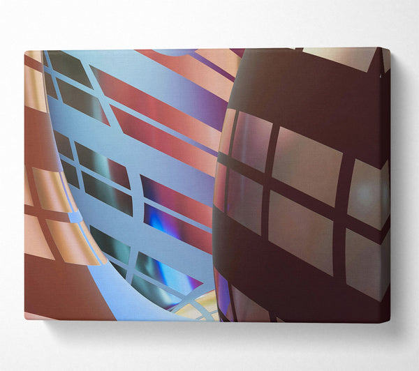  A Canvas Print of Blue Gridded Sphere Canvas Art