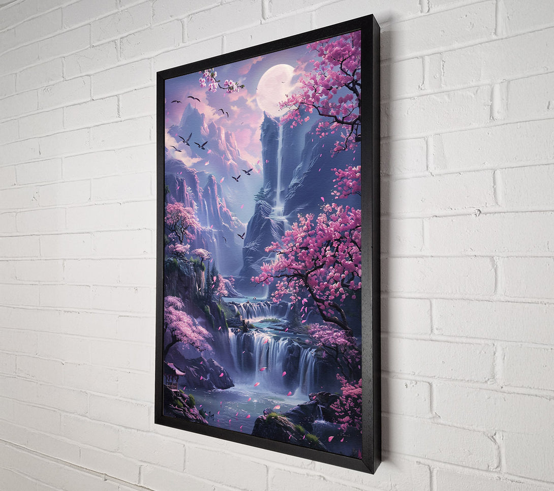  A Canvas Print of Pink Waterfall Dreams Canvas Wall Art