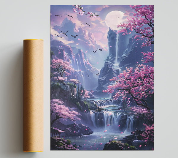 Pink Waterfall Dreams Giclee Print