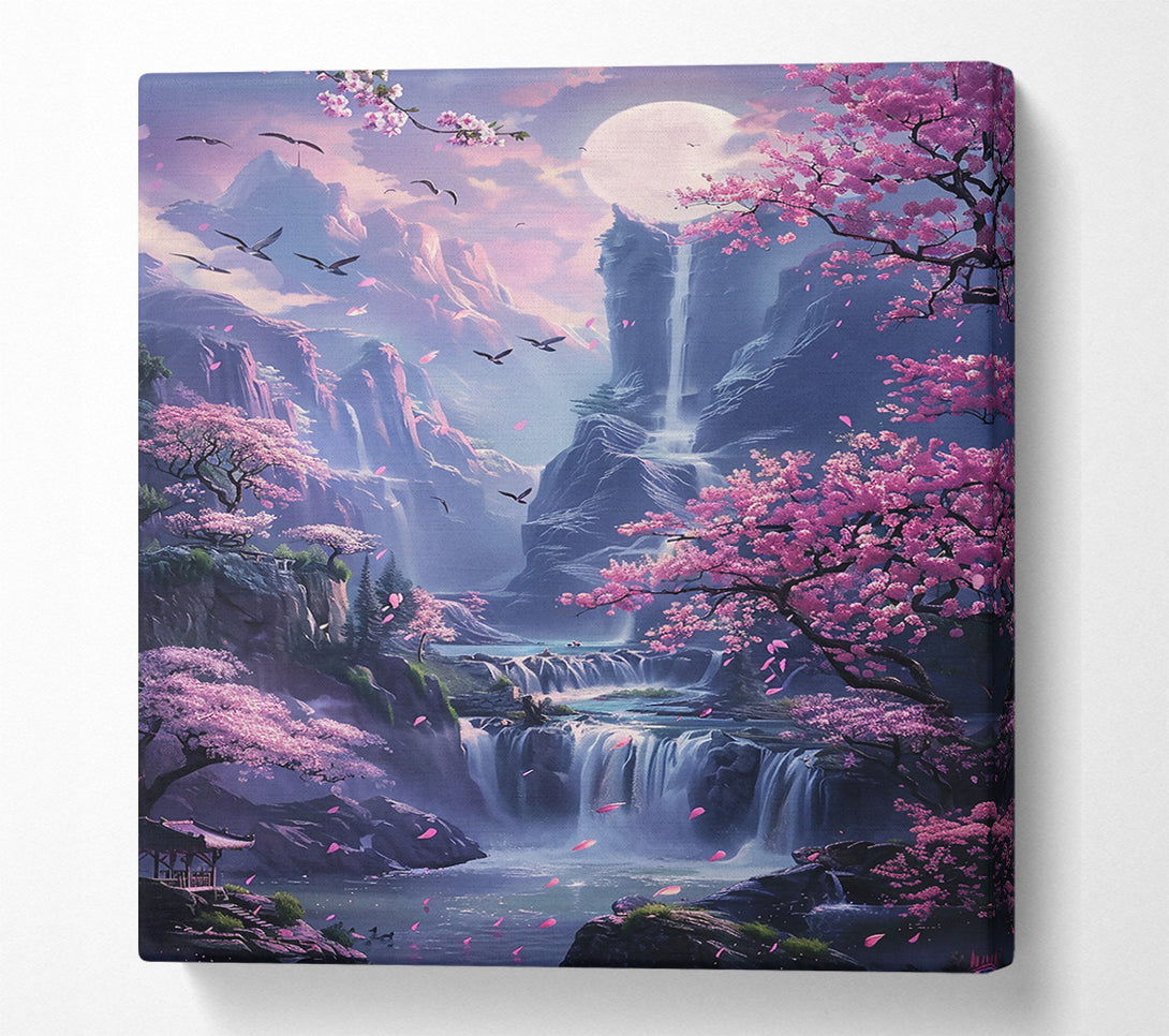  A Canvas Print of Pink Waterfall Dreams Canvas Wall Art