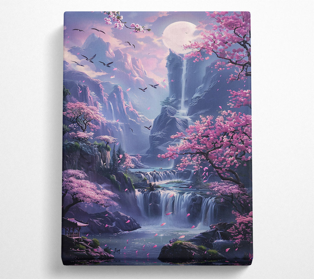  A Canvas Print of Pink Waterfall Dreams Canvas Wall Art