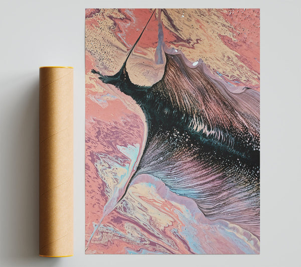 Coral Swirl Cascade Poster
