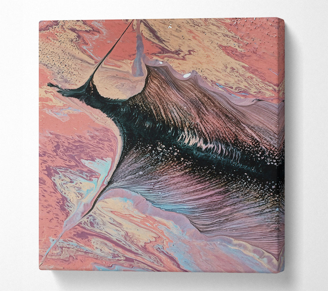  A Canvas Print of Coral Swirl Cascade Canvas Print