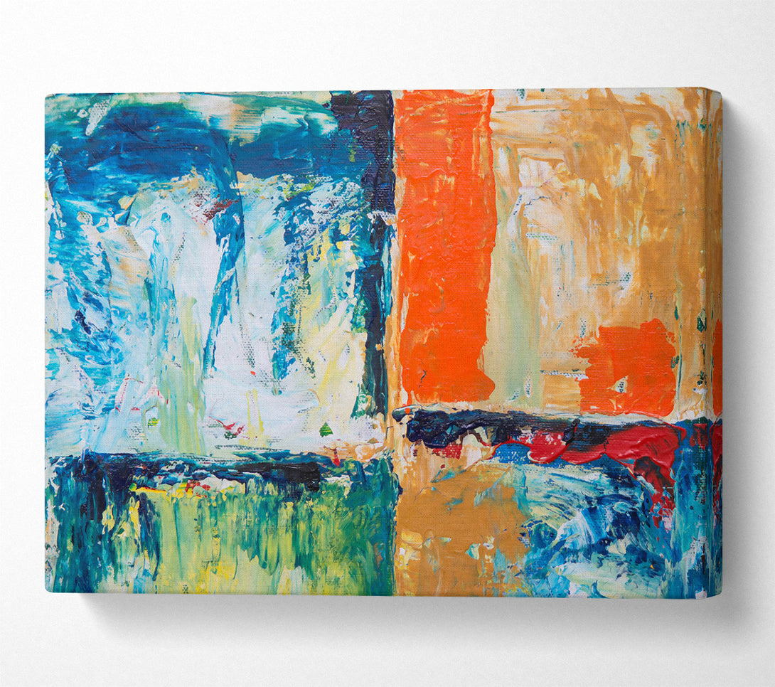  A Canvas Print of Orange Abstract Strokes Canvas Wall Art
