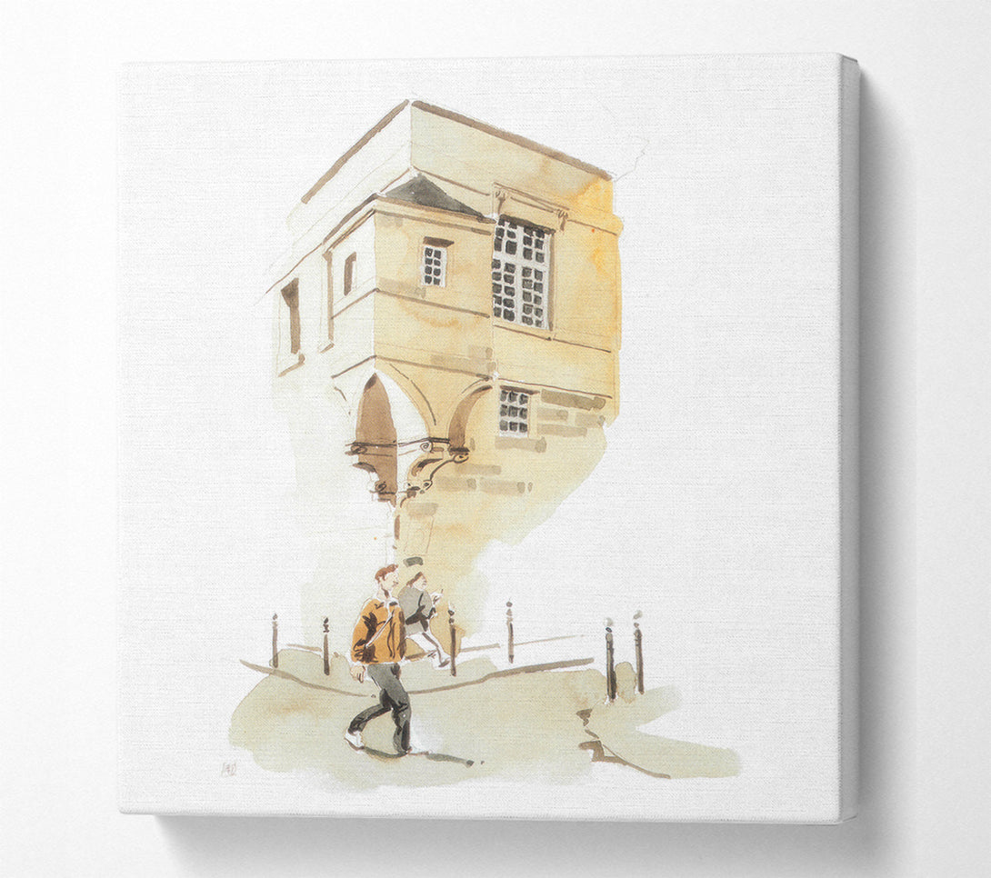  A Canvas Print of Cobbled Street Canvas Wall Art