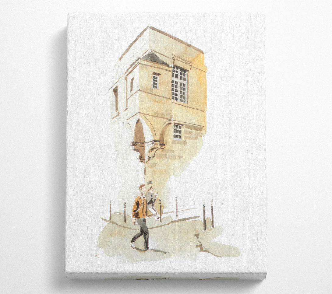  A Canvas Print of Cobbled Street Canvas Wall Art
