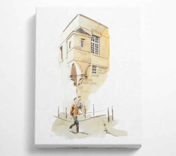  A Canvas Print of Cobbled Street Canvas Wall Art