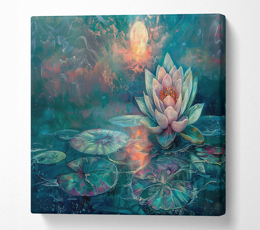  A Canvas Print of Azure Lotus Bloom Canvas Wall Art
