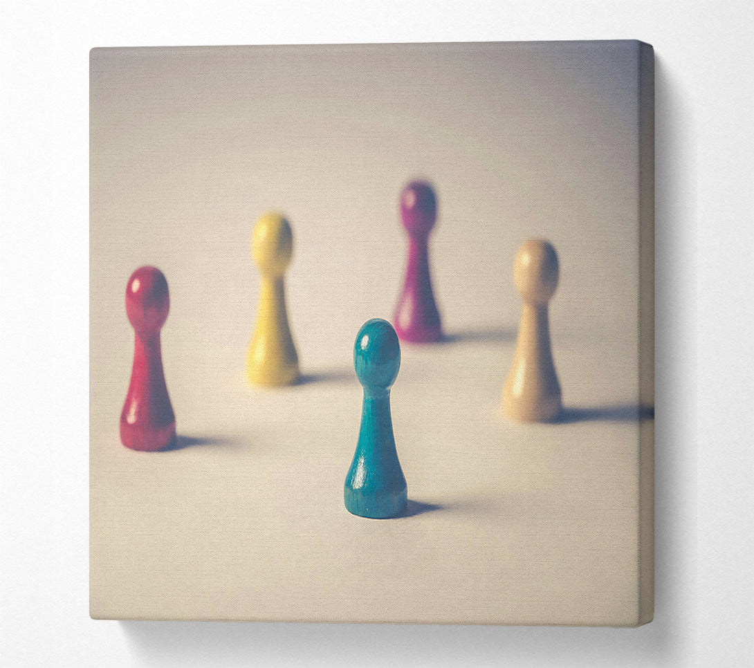 A Canvas Print of The Blue Game Piece Canvas Wall Art